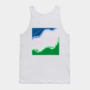 Blue green watercolor abstract glitter sparkle art Tank Top